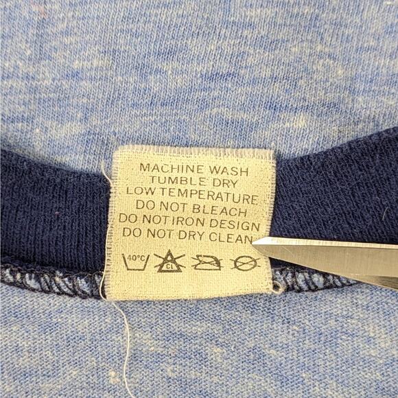 Vtg Adult Medium T-Shirt Single Stitch Velva Sheen Beaver College Blue 70s 80s - Picture 10 of 11